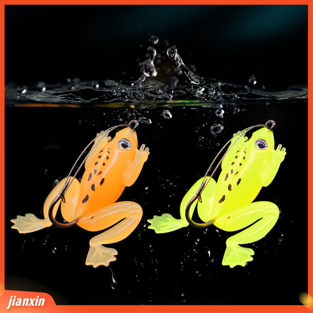 (In Stock) 10Pcs /Set Umpan Kodok Hidup Tajam Kait Lembut Thunder Frog Blackfish Bionic Simulasi Umpan Untuk Outdoor