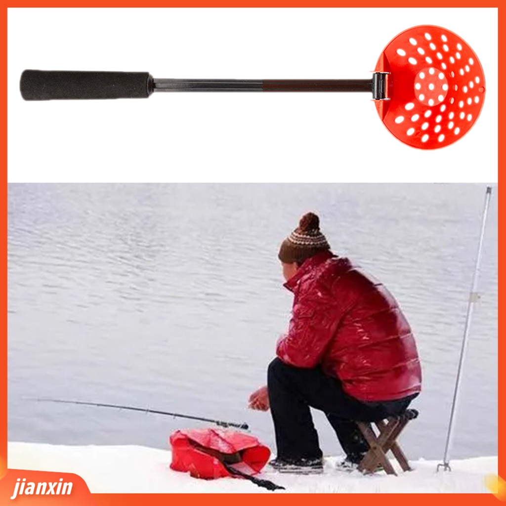(In Stock) Ice Scoop Skimmer Anti Slip Tahan Dingin Foldable Winter Ice Fishing Skimmer Dengan Pegangan Untuk Outdoor