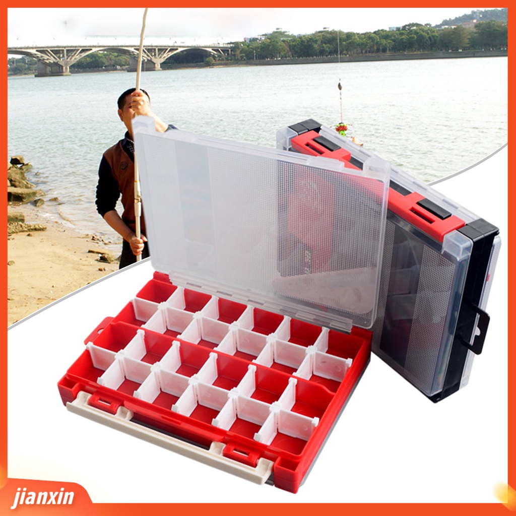 (In Stock) Double Layer Kotak Penyimpanan Plastik Multifungsi Wadah Umpan Pancing Portabel