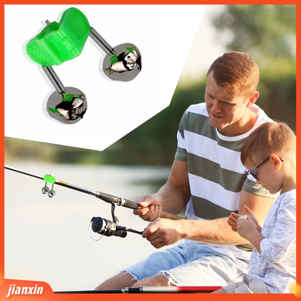 (In Stock) 50Pcs Lonceng Pancing Lonceng Ganda Siaga Stainless Steel Klip Plastik Portable Bell Untuk Angling