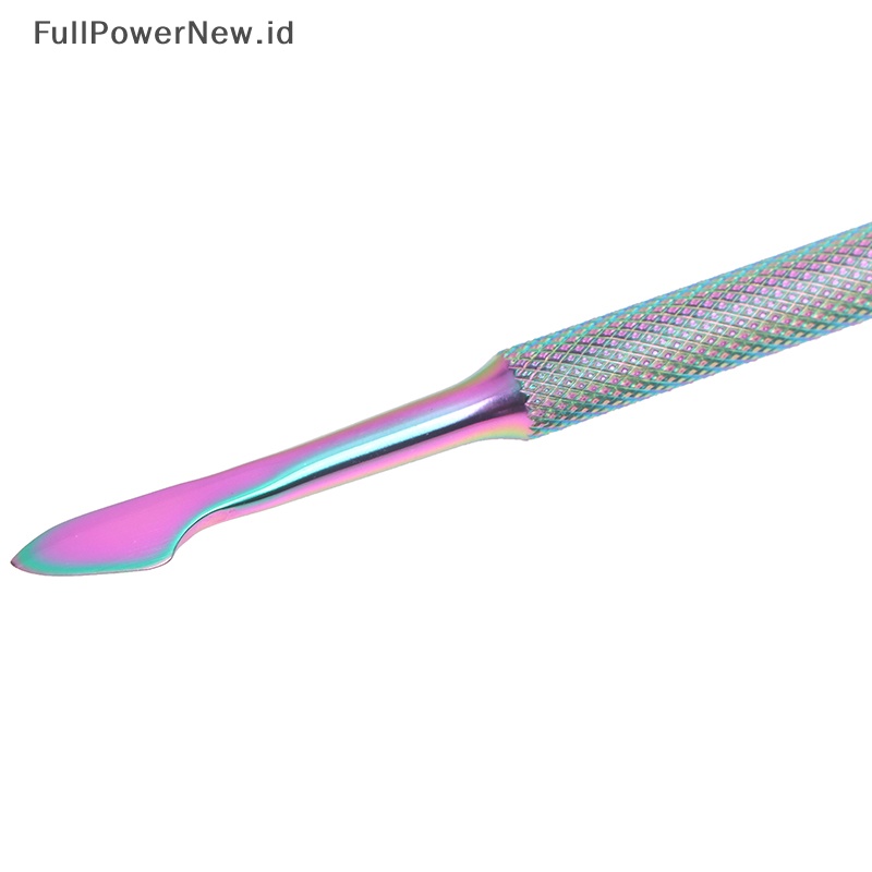 Power Stainless Steel Kutikula Pendorong Kuku Double Ended Spoon Nail Art Pedicure Alat ID
