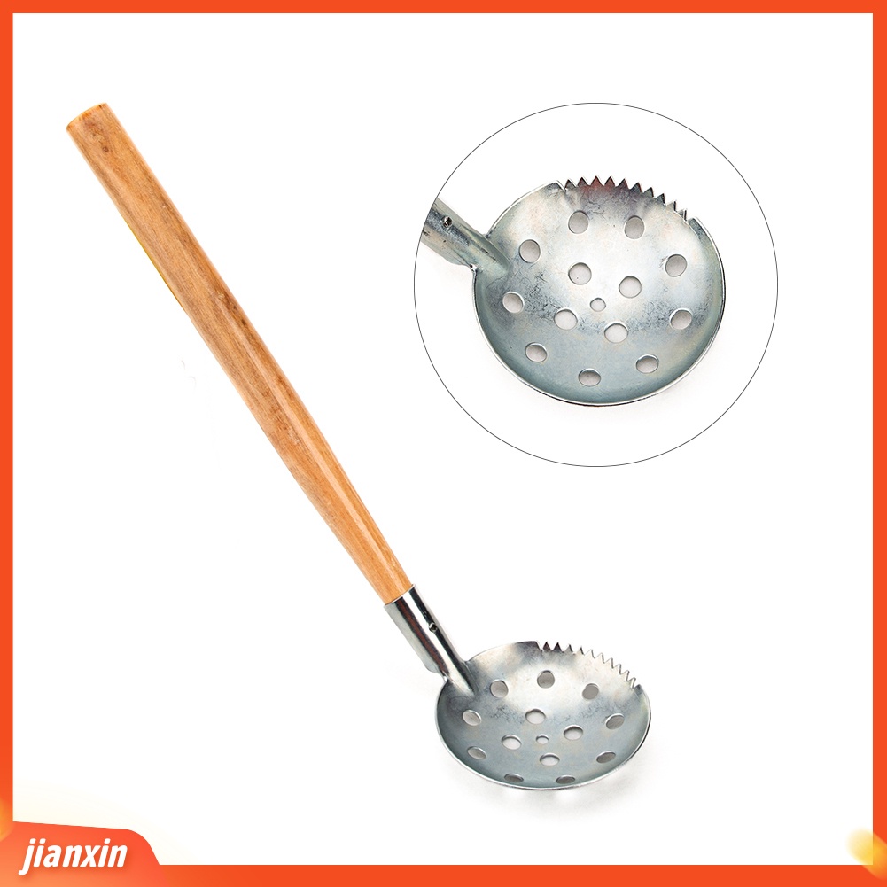 (In Stock) Scooper Sendok Pancing Es Portabel Gagang Kayu Slush Skimmer Alat Aksesori