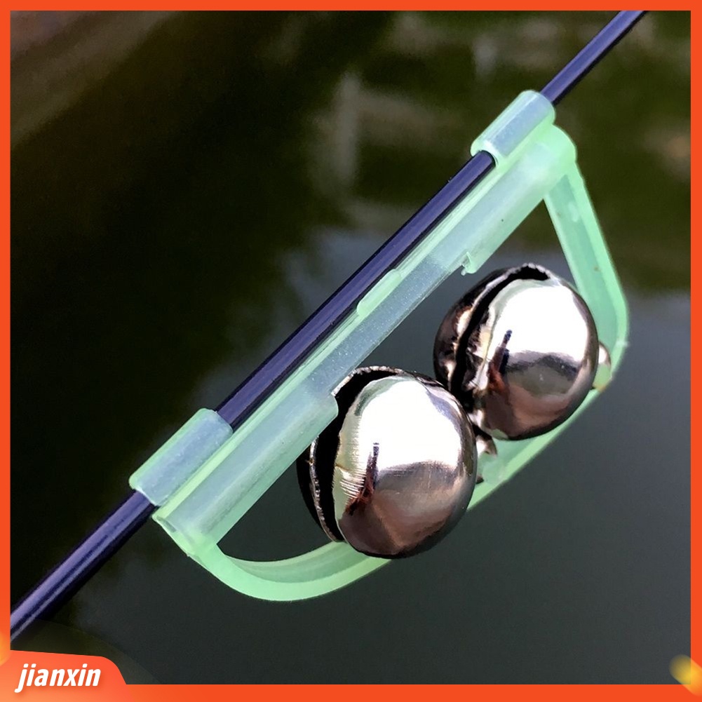 (in Stock) 5Pcs Fluorescent Glow in Dark 2bells Alarm Pancing Alert Alat Aksesoris