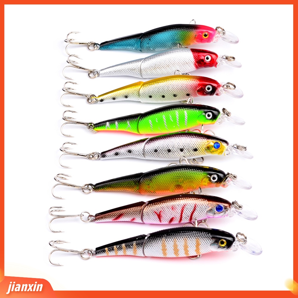 (In Stock) 1pc 2bagian Memancing Manusia Hidup Ikan Kecil Lure Umpan Buatan Keras Hook Tackle