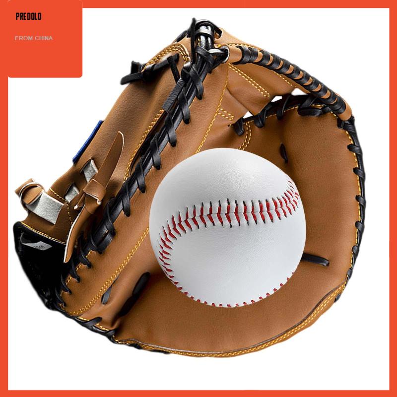 [Predolo] Baseball Catcher Gloves PU with Baseball Ball Teeball Glove Pria Wanita Unisex