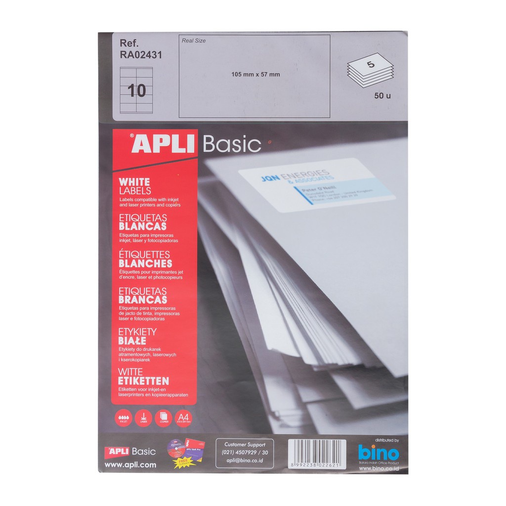 

[Artomas] APLI Label Basic A4 105 X 57MM 50 unit #RA02431