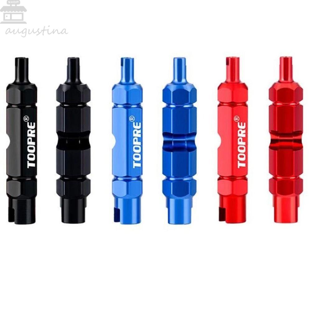 AUGUSTINA Kunci Nozzle Ban Sepeda MTB Sepeda Jalan Dua Kepala Alat Bongkar Pasang Aksesoris Sepeda Bike Repair Tool Valve Extension Rod Valve Core Wrench