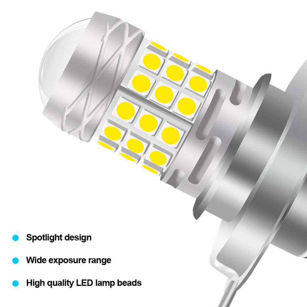 Openmall H4 /BA20D/H6 /P15DLED Lampu Depan Motor 42SMD LED Lamp Moto High/Low Beam Bulbs Lamp Lampu Kabut 12V Putih E6F9