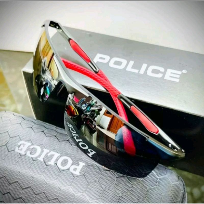 PROMO MURAH... Kacamata Hitam Sporty pria POLICE P1910 lensa polarized sunglasses UV 400