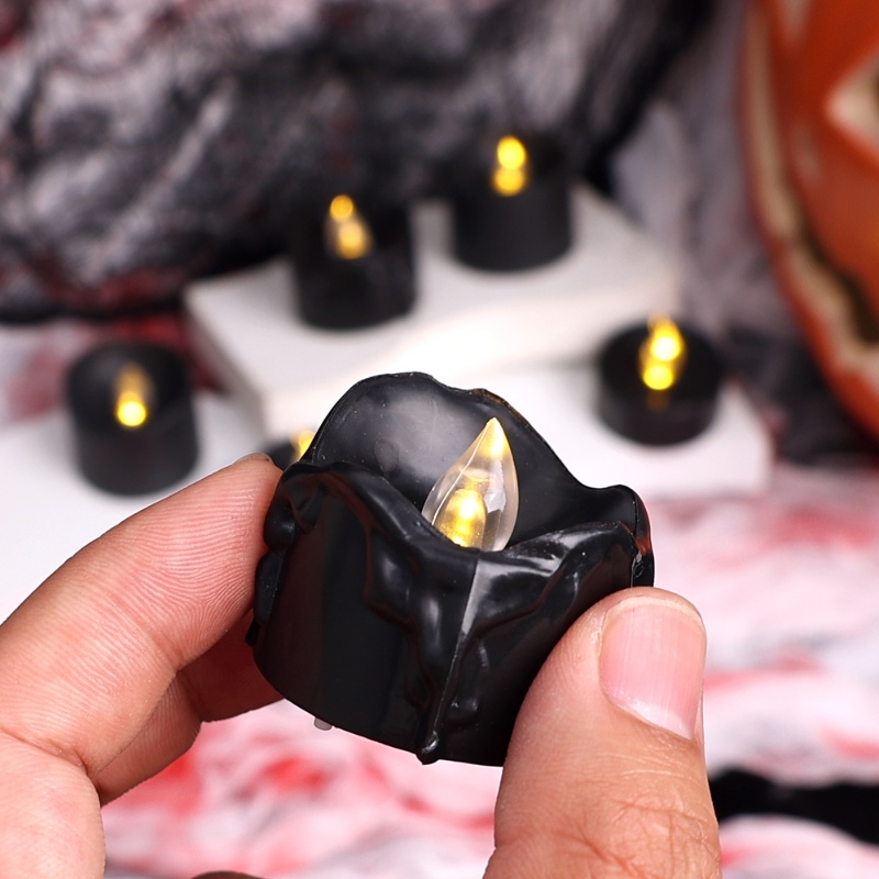 [Fitur] Pencahayaan Dekorasi Natal Halloween/Flameless Electronic Tea Lamp/Prop Suasana Makan Pacaran/Lampu Malam LED Romantis/Lampu Lilin Tenaga Baterai Tombol