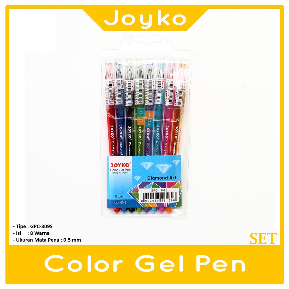 

JOYKO - Pulpen Gel GPC-309S Diamond Warna - Set