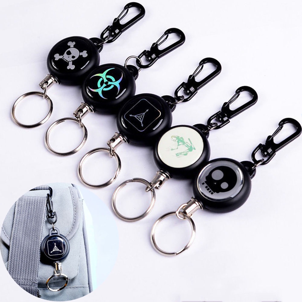 1 Pcs Sederhana Anti Maling Gantungan Kunci Ditarik Baja Kawat Tali Gantungan Kunci Dua Sisi Ourdoor Pinggang Gantung Keychain Hadiah Souvenir