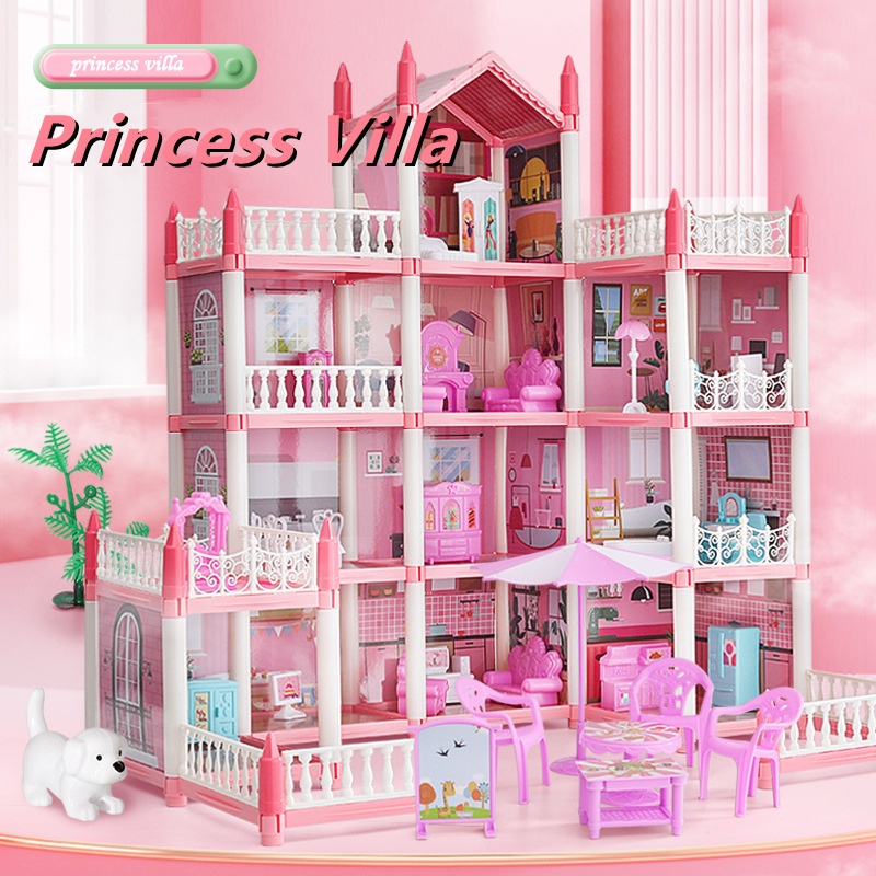 Mainan Doll House Princess Castle Besar 11 House Rumah Rumahan Anak Perempuan Lengkap Perabot Rumah Dengan Lampu