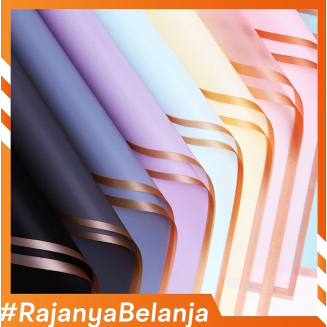 

kertas buket bunga wrapping cellophane list gold original impor kertas kaca pembungkus kado & kemasan kertas buket bunga