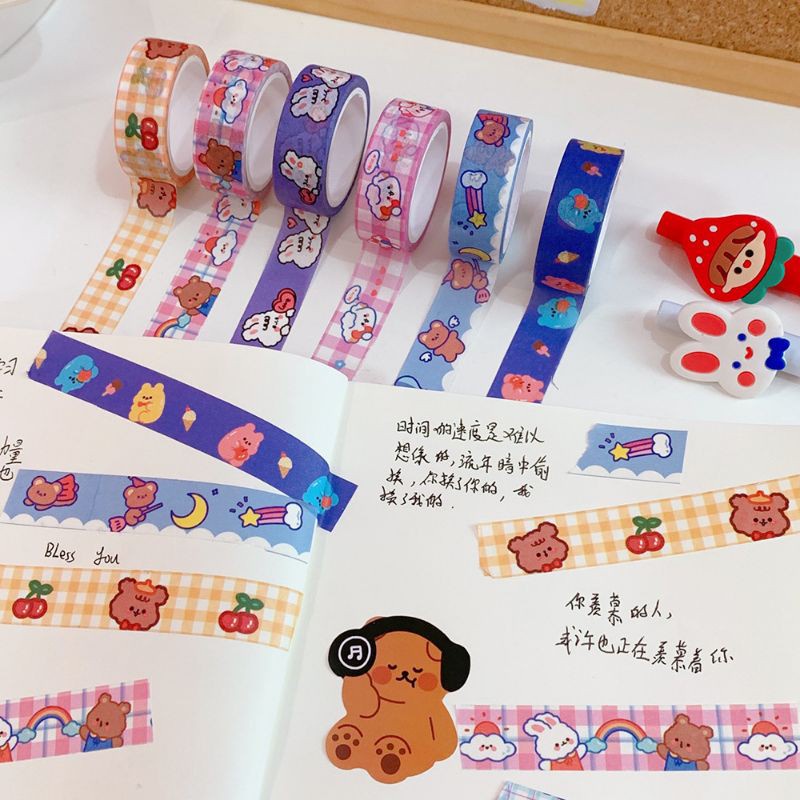 

washi tape selotip motif - dekorasi planner journal - korea lucu [thehanscorner] 3