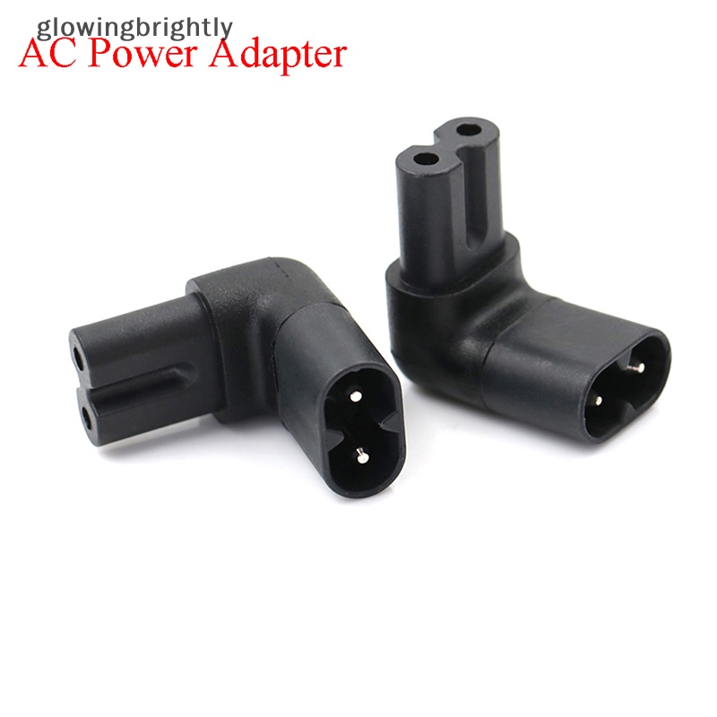 [glowingbrightly] 1pc IEC 320 C7-C8 90derajat up down Siku Sudut Kanan Adaptor Daya AC TFX