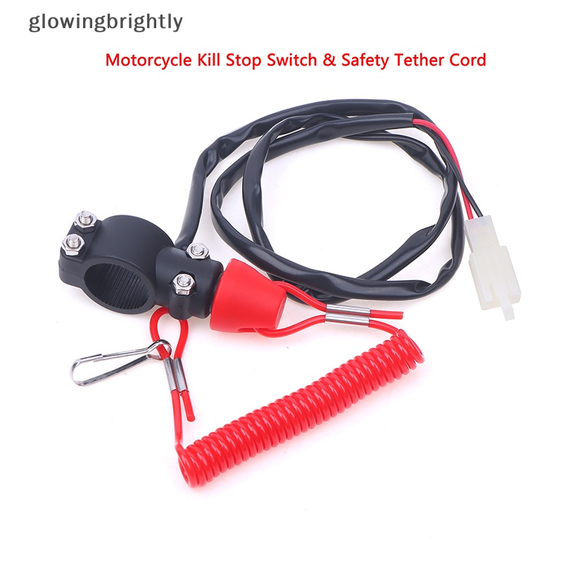 [glowingbrightly] 1pc Motor Kill Stop Switch &amp; Safety Tether Cord Untuk 22mm Stang Scooter Motor Universal TFX