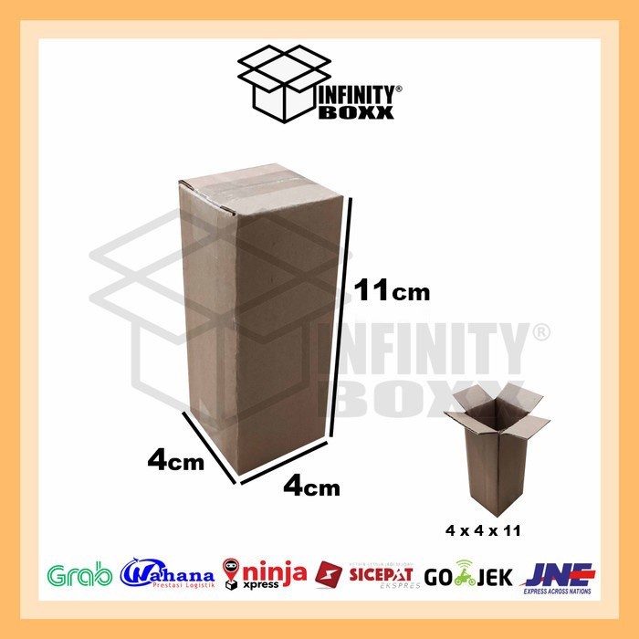 

kardus box packaging packing 4x4x11 cm POLOS SHEET