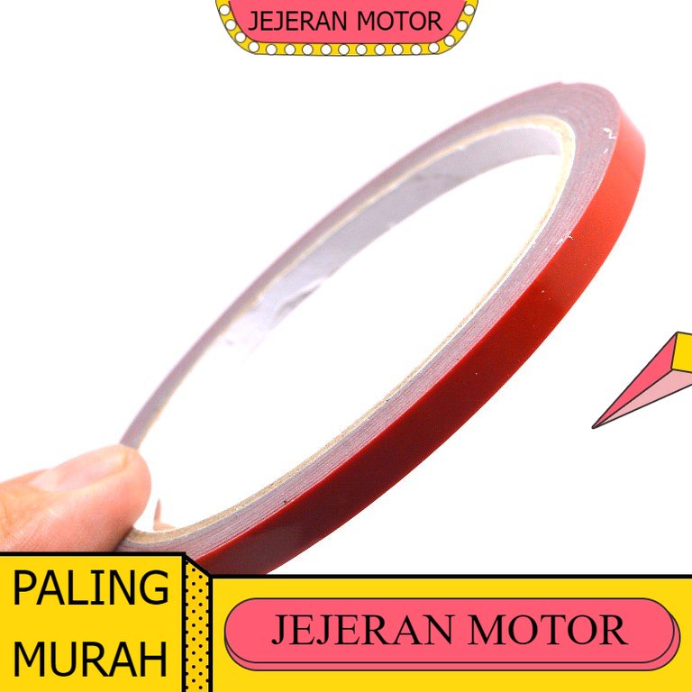 

P10 DOUBLE TAPE MERAH 6MM 6 mm 3m 3 meter dobel foam busa doble sangat lengket kuat variasi motor mobil 1 rol Jejeran Motor Jogja