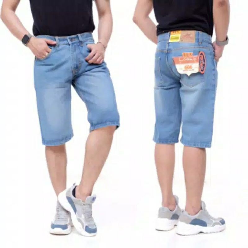 Celana Jeans pendek pria/Celana jeans Lea/Jeans pendek Lea