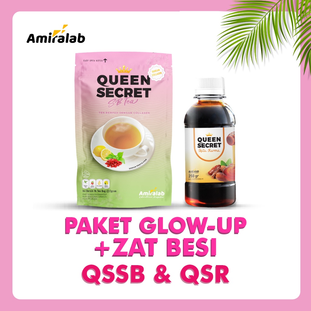 

AMIRALAB PAKET Sehat Ramadhan Glowing Queen Secret SB Tea Ratu Kurma Sarikurma Madu 250 gr