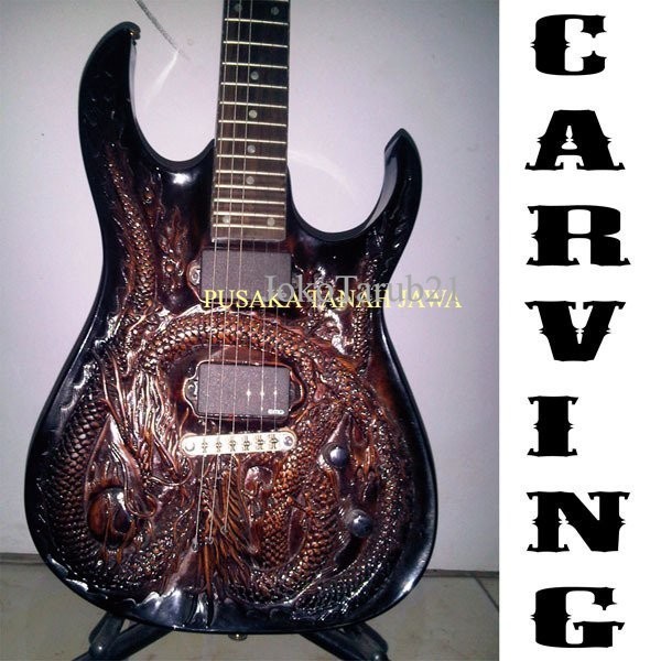 body gitar ukir kayu mahoni super bahan MENTAHAN fnx005 Laris murah