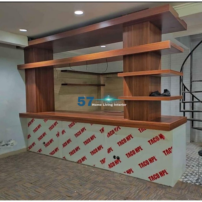Lemari Penyekat Ruangan Partisi Besar Bahan Multiplek HPL Free Desain