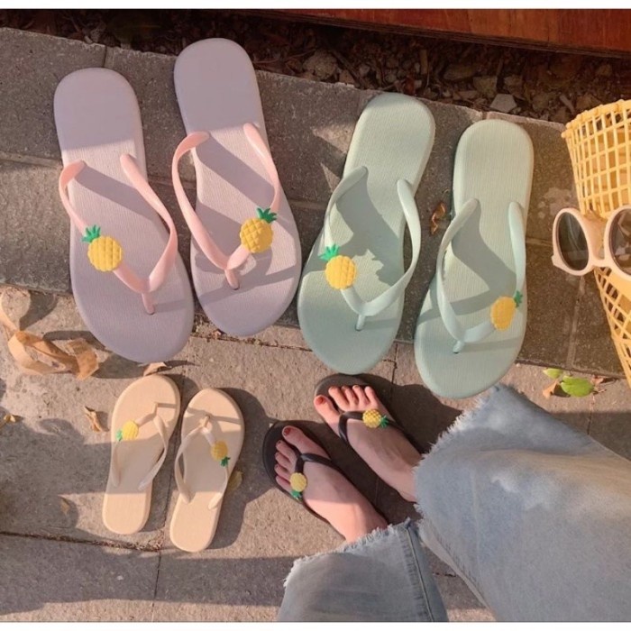 Sandal Flat Wanita Import Branded Sandal Perempuan Remaja