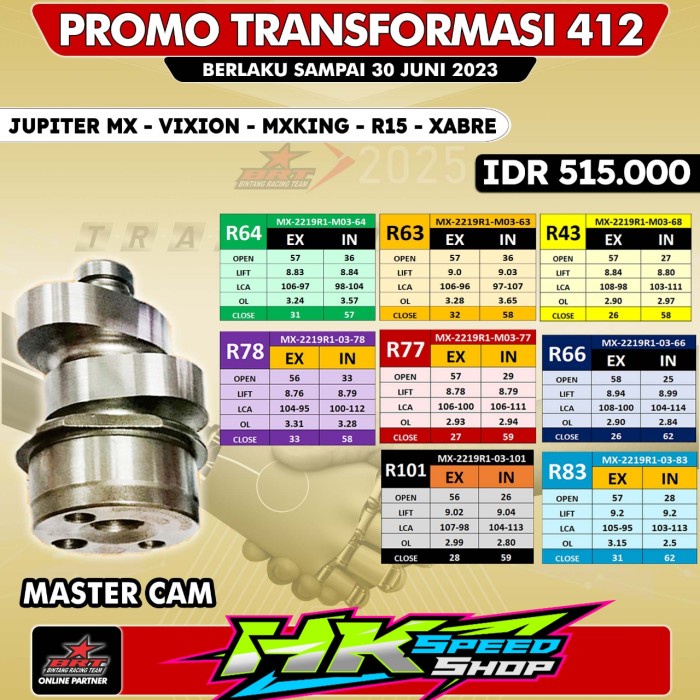 NOKEN AS BRT JUPITER MX / MX KING /VIXION R43 R45 R63 R64 R77 R78 R83 R101