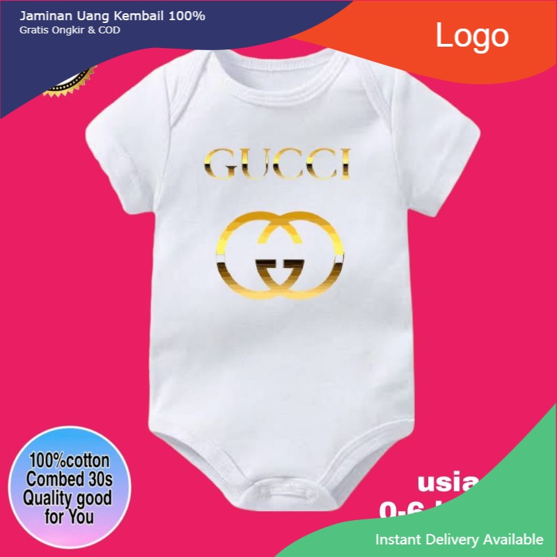 Kaos baju bayi jumper baby(GUCCI) DISTRO Jumper bayi Brand bodysuit jumpsuit Laki-laki perempuan cot