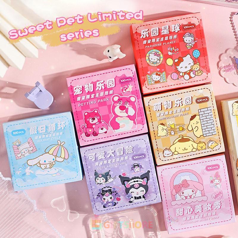 

✨COD 100 Pcs Stiker Pvc Sanrio Aesthetic Waterproof Sticker Anak-Anak Siswa Stiker Sartun Lucu Kreatif Stiker Kartun Stiker Tahan Air Cocok untuk Dekorasi Scrapbook GS
