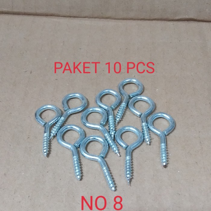 paket 10 pcs Skrup bulat no 8 sekrup gantungan baju burung lukisan