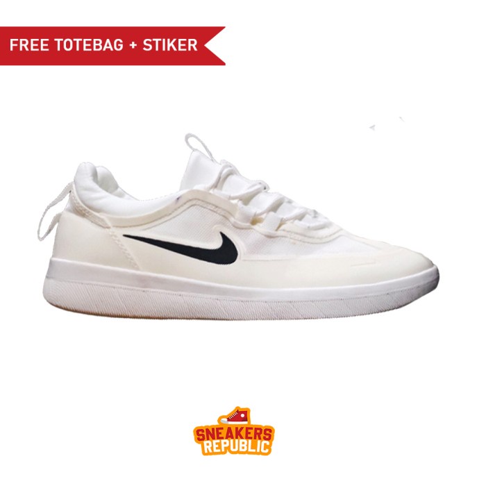 SEPATU NIKE SB NYJAH FREE 2 WHITE BLACK SNEAKERS RUNNING FOOTWEAR ORI - 40
