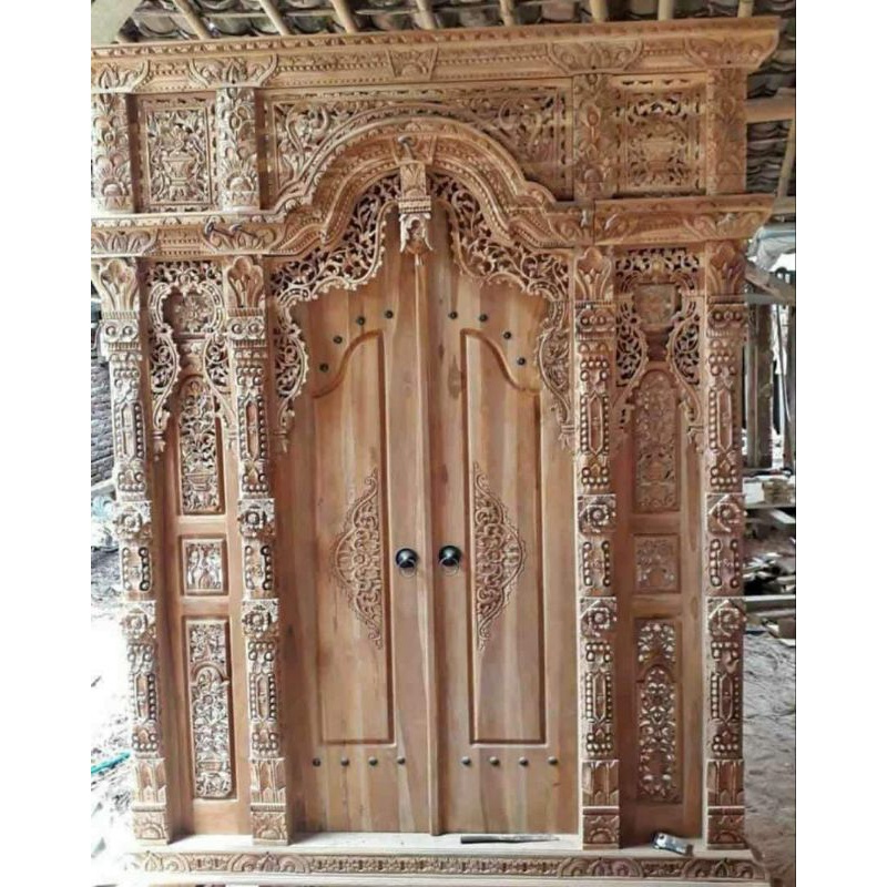 Gebyok Jawa Ukir Ukuran 2,5 Meter, Mentahan, Bahan Full Jati