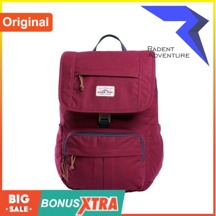 E llGER1989 Tas Ransel Cewek X CARAVEL CANVAS 20L 1A LAPTOP 91000 9111 Ori