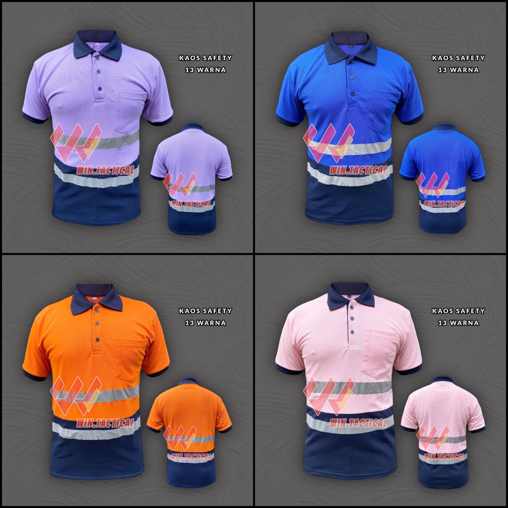 Kaos Safety Proyek Skotlet Tangan Pendek - Kaos Lapangan Safety - Kaos Cotton - Polo Lacost Safety K