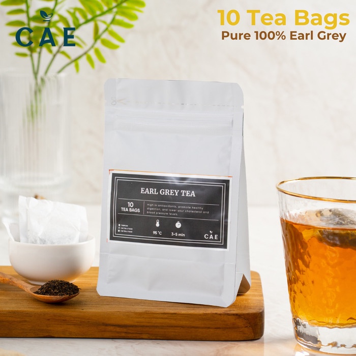 

EARL GREY 10 TEA BAGS Teh Hitam Bergamott Dried Kering Pure Organik
