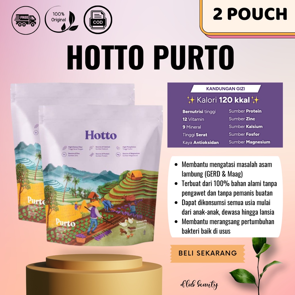 

HOTTO BUNDLING 2 POUCH !! Hotto Purto Multigrain with Purple Potato (32 Sachet)