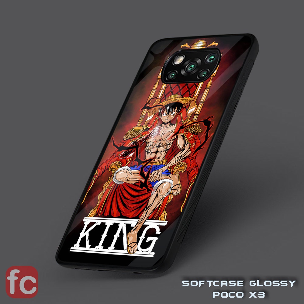 Custom Case Glossy Poco X3 Pro Nfc |FR70| Xiaomi Poco x3 Tpu Efeck Kaca Anime One Piece Zoro Luffy S