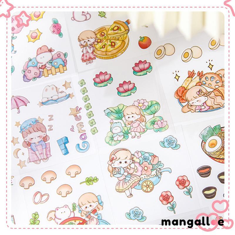 

Stiker Notebook Gelas Air Set Stiker Transparan Gadis Kartun Lucu Tahan Air -MG