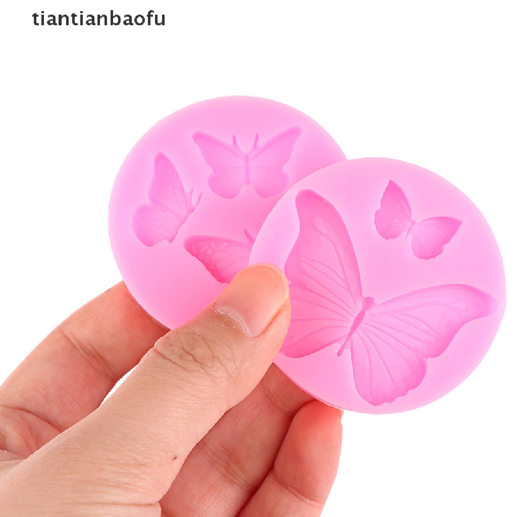 [tiantianbaofu] 1pc Cetakan Silikon Kupu-Kupu Mini Butterfly Cake Mold DIY Desserts Dekorasi Butik