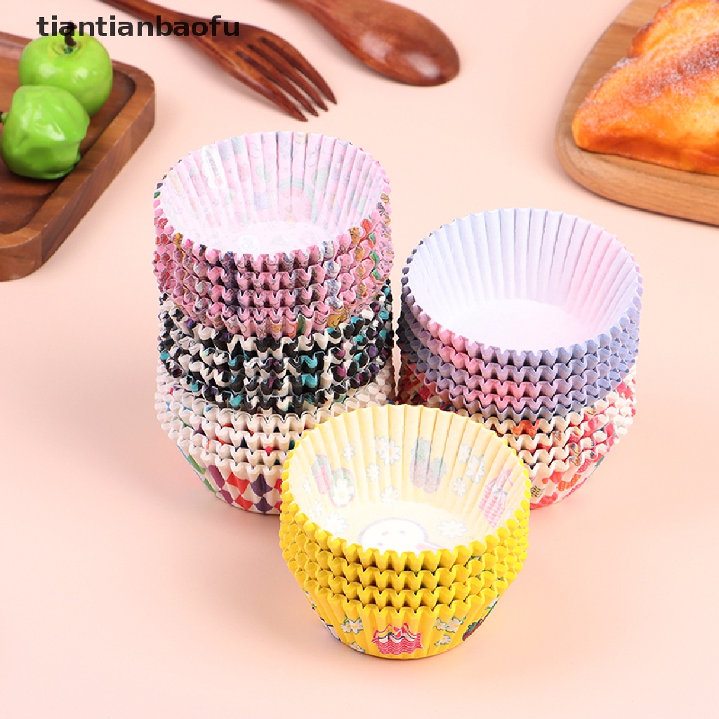 [tiantianbaofu] 100 Pcs Cupcake Liner Kue Muffin Baking Cetakan Dekorasi Pesta Ulang Tahun Butik