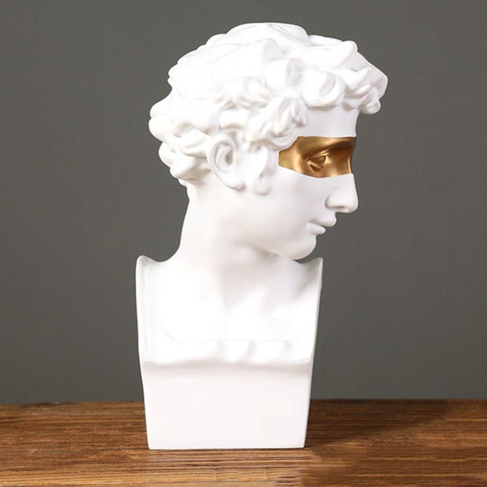 Fishstick David Bust Statue blindfolded Minimalis Indah Terkenal Patung Kepala Potret Dekorasi Desktop Ornamen Gambar Praktek Resin Kerajinan Patung Karakter