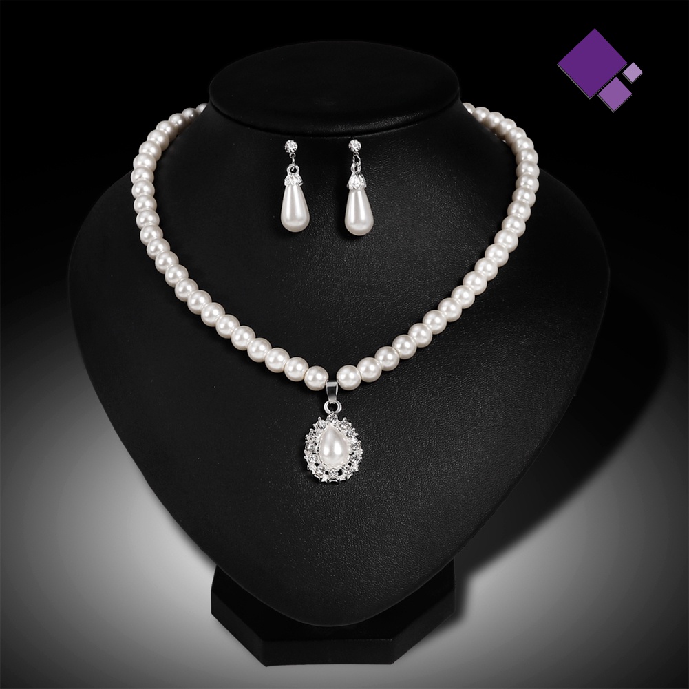 Naiveblue &gt; Kalung Elegan Liontin Teardrop Imitasi Princess Style Royal