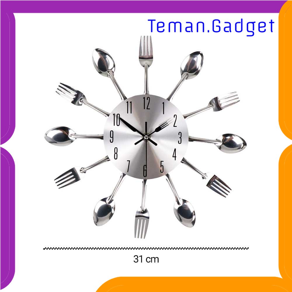 TG -  ART Taffware Jam Dinding 3D Creative Design Kuliner Sendok Garpu - T6806