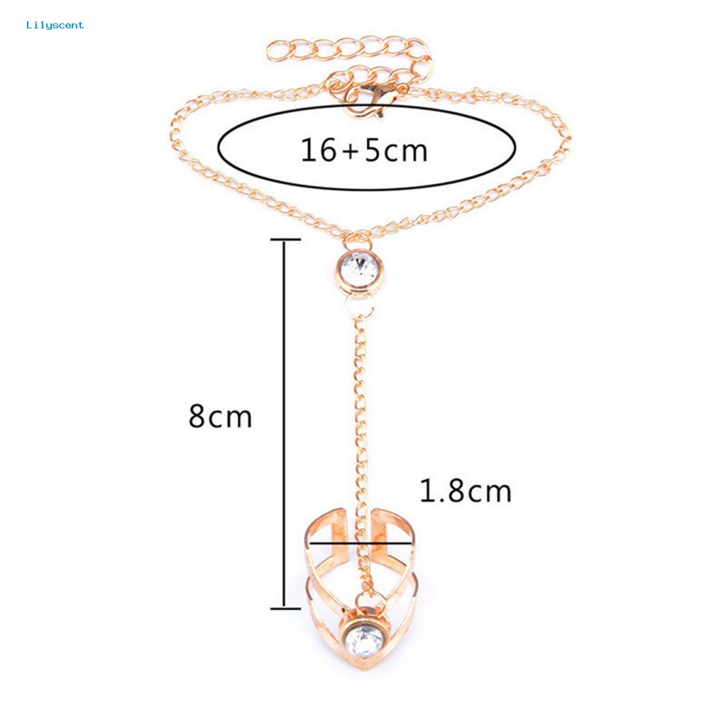 Lilyscent Alloy Gelang Cincin Serba-Satu Untuk Pacaran Indah Wanita Cincin Gelang Set Dipoles