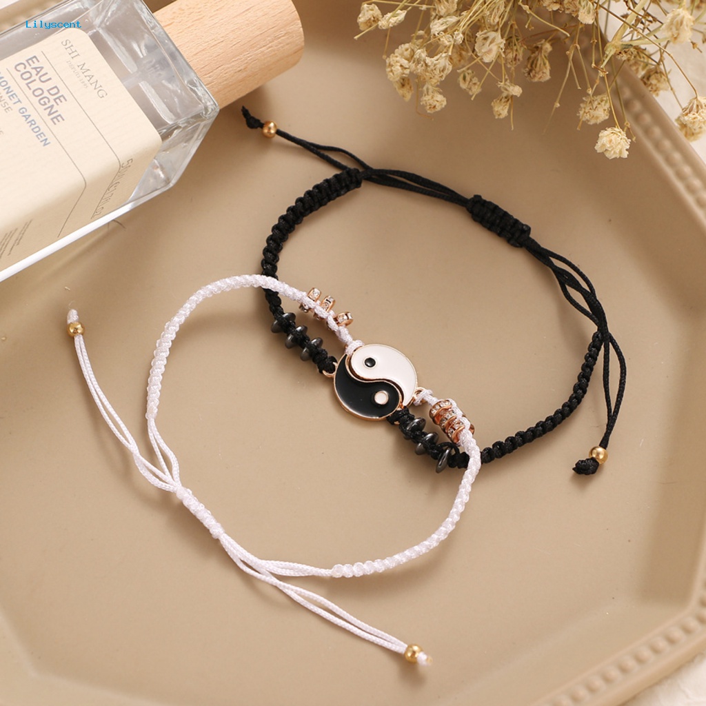 Lilyscent 2Pcs Liontin Gelang Tahan Lama Untuk Wanita Fadeless Stylish Bracelet Pendant Adjustable