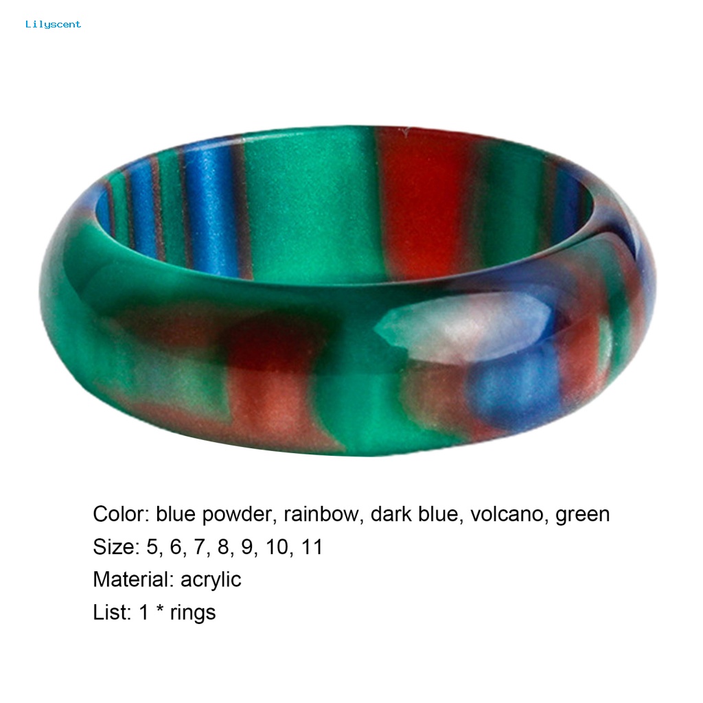 Lilyscent Exquisite Finger Ring Untuk Ladies Female Male Rainbow Circlet Tahan Korosi