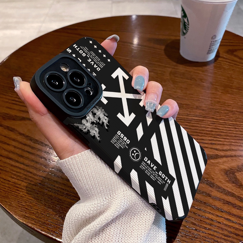 【Lamb Skin】Fashion Cupid Black OFFWHITE Leather Soft Case for IPhone 6S 7 Plus 8 Plus X XS XR XS Max 11 13 12 14 PRO Max 14 Plus 12 13 Mini Camera Protect Phone CASE Men's