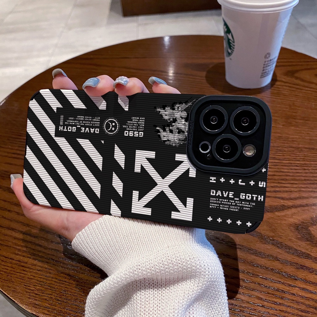 【Lamb Skin】Fashion Cupid Black OFFWHITE Leather Soft Case for IPhone 6S 7 Plus 8 Plus X XS XR XS Max 11 13 12 14 PRO Max 14 Plus 12 13 Mini Camera Protect Phone CASE Men's